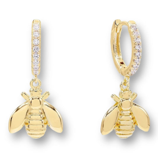Bee Golden sterling silver earrings - booshie-accessories